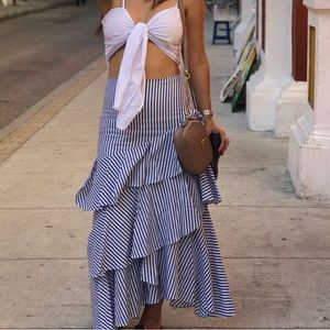 BANANA REPUBLIC TIERED RUFFLE MAXI SKIRT